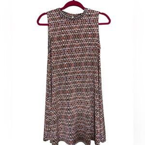 Anthropologie Elan tunic women dress mocks neck sleeveless M abstract soft boho
